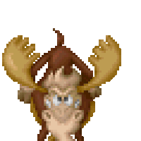 See the friendly Moose?  He's not running away, honest!
