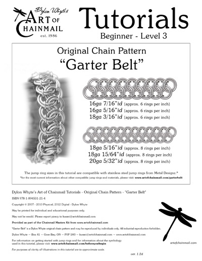 Dylon Whyte`s Art of Chainmail Tutorial - Original Chain Pattern - Garter Belt